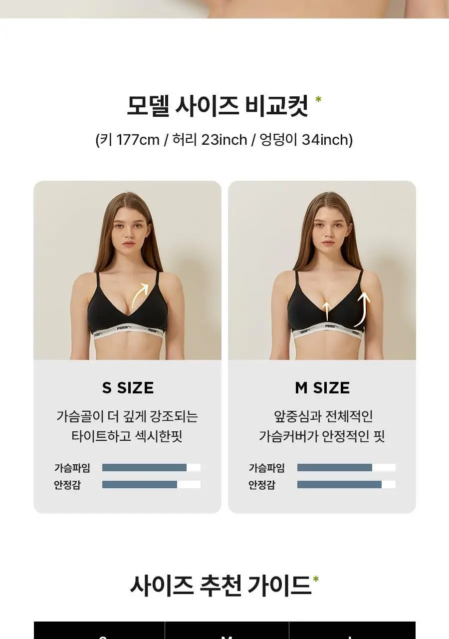 [노와이어/민감피부] 푸마 여성 프리미엄 코튼 브라 팬티 세트 (4colors) 상세페이지 31